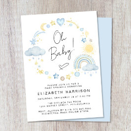Boho Rainbow Waterverf Baby Boy Sprinkle Kaart