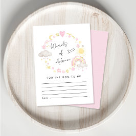 Boho Rainbow Waterverf Baby Girl Shower Informatiekaartje