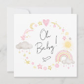 Boho Rainbow Waterverf Baby Girl Shower Kaart (Voorkant)