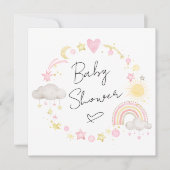 Boho Rainbow Waterverf Baby Girl Shower Kaart (Voorkant)
