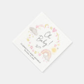 Boho Rainbow Waterverf Baby Girl Shower Servet (Hoek)