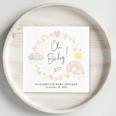 Boho Rainbow Waterverf Baby Girl Shower Servet