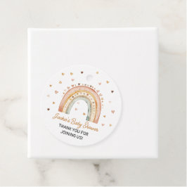 Boho Rainbow Waterverf Baby shower Bedankjes Labels