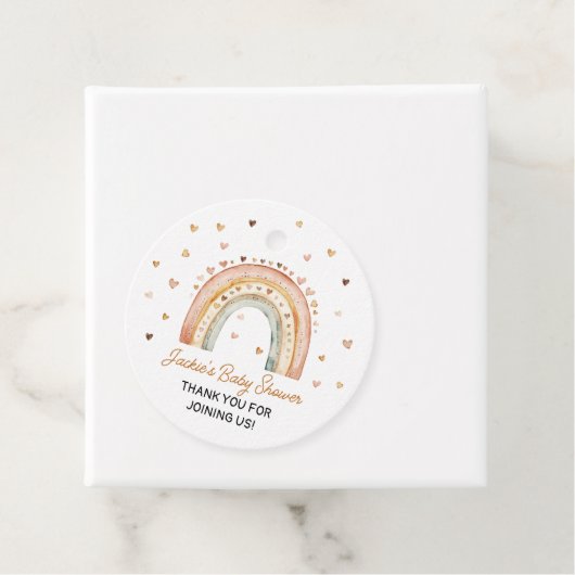 Boho Rainbow Waterverf Baby shower Bedankjes Labels (In situ)