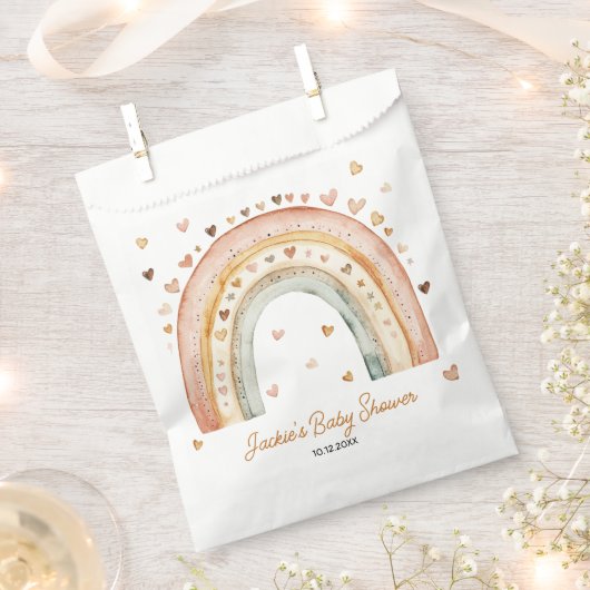 Boho Rainbow Waterverf Baby shower Bedankzakje (Geknipt)