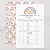 Boho Rainbow Waterverf Baby shower Bingo (Voorkant / Achterkant)