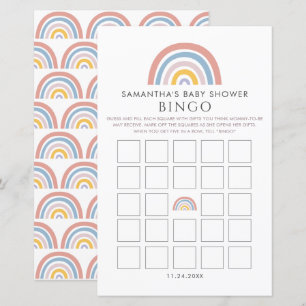 Boho Rainbow Waterverf Baby shower Bingo