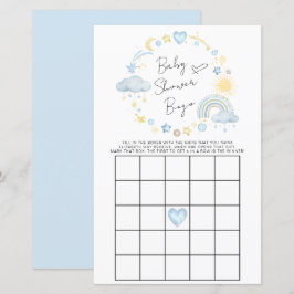Boho Rainbow Waterverf Baby shower Bingo Game