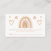 Boho Rainbow Waterverf Baby shower Diaper Raffle Informatiekaartje (Voorkant)