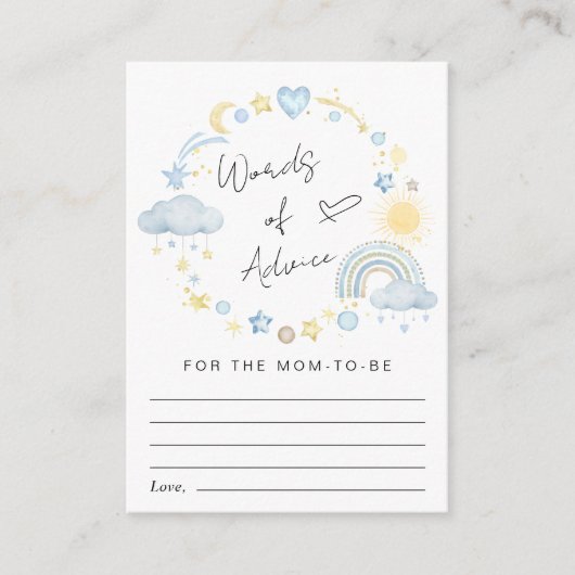 Boho Rainbow Waterverf Baby shower Informatiekaartje (Voorkant)