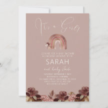 Boho Rainbow Waterverf Baby shower Invitation
