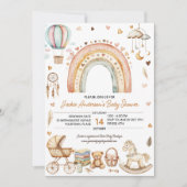 Boho Rainbow Waterverf Baby shower Kaart (Voorkant)