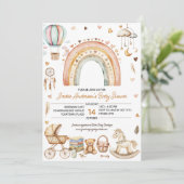 Boho Rainbow Waterverf Baby shower Kaart (Staand voorkant)