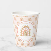Boho Rainbow Waterverf Baby shower Papieren Bekers (Achterkant)