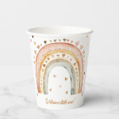 Boho Rainbow Waterverf Baby shower Papieren Bekers (Achterkant)