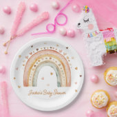 Boho Rainbow Waterverf Baby shower Papieren Bordje (Feest)