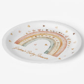 Boho Rainbow Waterverf Baby shower Papieren Bordje (Gekanteld)