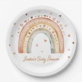 Boho Rainbow Waterverf Baby shower Papieren Bordje (Voorkant)