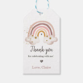 Boho Rainbow Waterverf Birthday Favor Dank je Cadeaulabel (Voorkant)