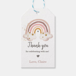 Boho Rainbow Waterverf Birthday Favor Dank je Cadeaulabel
