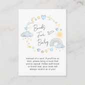 Boho Rainbow Waterverf Blue Books for Baby shower Informatiekaartje (Voorkant)
