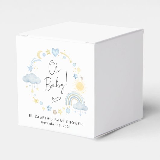 Boho Rainbow Waterverf Boy Baby shower Bedankdoosjes (Voorkant Zijde)