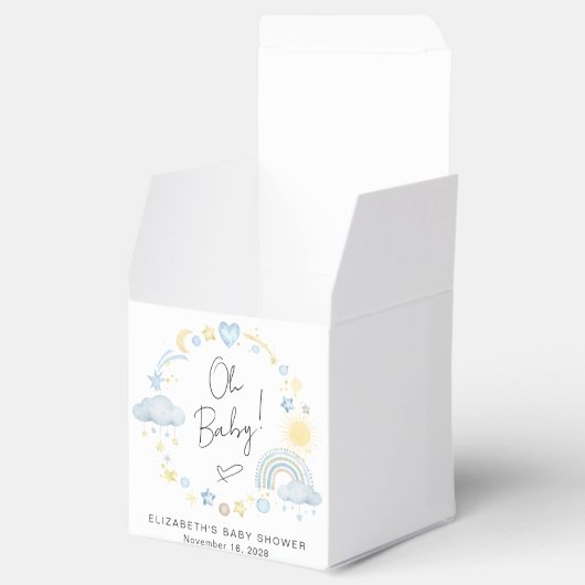 Boho Rainbow Waterverf Boy Baby shower Bedankdoosjes (Geopend)