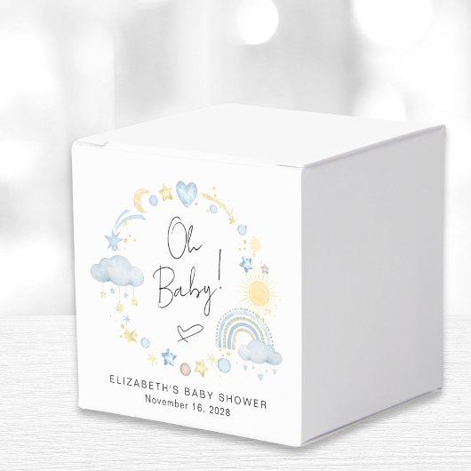 Boho Rainbow Waterverf Boy Baby shower Bedankdoosjes