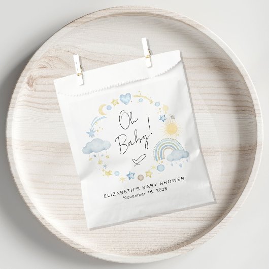 Boho Rainbow Waterverf Boy Baby shower Bedankzakje