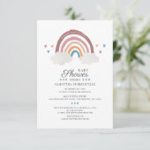 Boho Rainbow Waterverf Chic Baby shower Kaart (Staand voorkant)