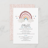 Boho Rainbow Waterverf Chic Baby shower Kaart (Voorkant / Achterkant)