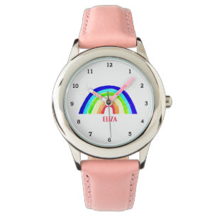 Boho Rainbow Waterverf Cute Girls Pink Kinder Watc Horloge
