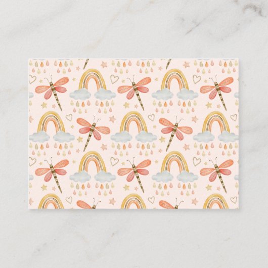 Boho Rainbow Waterverf Dragonfly Books for Baby Informatiekaartje (Achterkant)