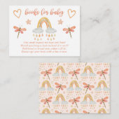 Boho Rainbow Waterverf Dragonfly Books for Baby Informatiekaartje (Voorkant / Achterkant)