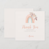 Boho Rainbow Waterverf Eerste Verjaardag Dank u Bedankkaart (Voorkant / Achterkant)