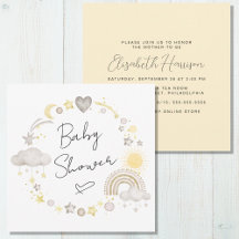 Boho Rainbow Waterverf Geel Baby shower
