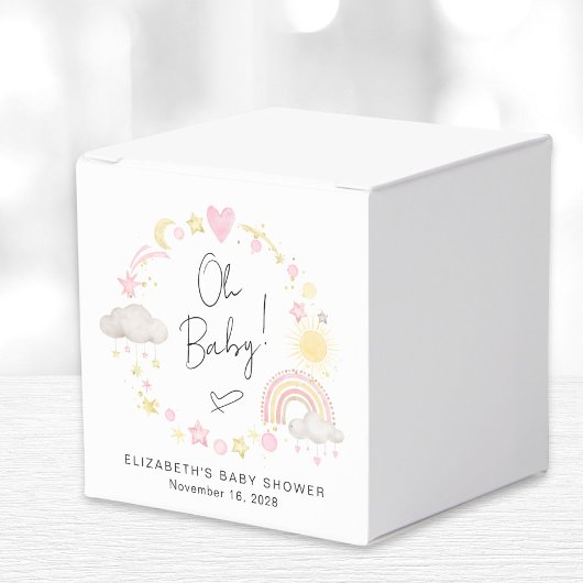 Boho Rainbow Waterverf Girl Baby shower Bedankdoosjes