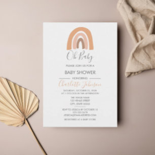 Boho Rainbow Waterverf Girl Baby shower Kaart