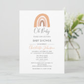 Boho Rainbow Waterverf Girl Baby shower Kaart (Staand voorkant)