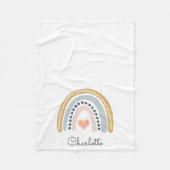 Boho Rainbow Waterverf Nursery Fleece Deken (Voorkant)