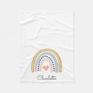 Boho Rainbow Waterverf Nursery Fleece Deken
