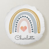 Boho Rainbow Waterverf Nursery Rond Kussen (Achterkant)