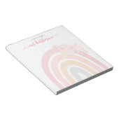 Boho Rainbow Waterverf Roze Floral Teacher's Notitieblok (Schuin)