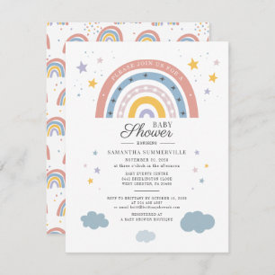 Boho Rainbow Waterverf Script Baby shower