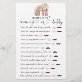 Boho Rainbow wenst voor Baby "Guess Who" spel