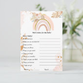 Boho Rainbow wenst voor het baby shower spel Kaart (Staand voorkant)