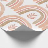Boho Rainbow White, roze en groene meisjes Cadeaupapier (Hoek)