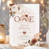 Boho Rainbow Wild One Birthday Pampas Grass Kaart