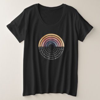 Boho Rainbow Wisdom: Happiness & Rain Quote Art Grote Maat T-shirt