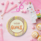 Boho Rainbow Woodland Fox First Birthday Papieren Bordje (Feest)
